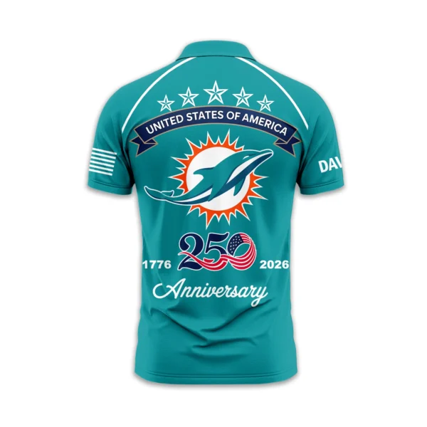 Miami Dolphins Polo Shirt x America’s 250th Anniversary 2026 Limited Customize Name