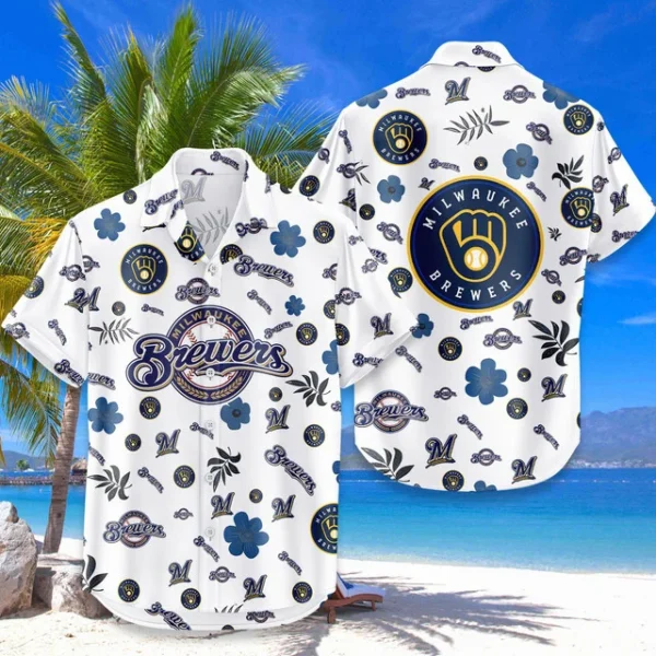 Milwaukee Brewers Hawaiian Shirt 2026 Premium Crinkle Textured, Tropical Beach Limited Edition