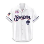 Milwaukee Brewers Hawaiian Shirt 2026 Limited Edition America’s 250th Anniversary USA Flag Premium Crinkle Textured