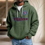 Minnesota Twins Waffle Knit Hoodie Quarter Zip New 2026 Personalize Name