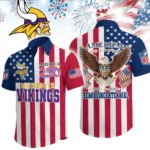 Minnesota Vikings Hawaiian Shirt 2026 Premium Crinkle Textured x Liberty Eagle Patriotic Limited Edition