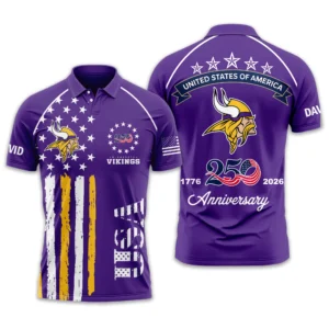 Minnesota Vikings Polo Shirt x America’s 250th Anniversary 2026 Limited Customize Name