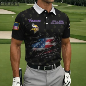 Minnesota Vikings Polo Shirt America’s 250th Anniversary 2026 Limited Personalize Name