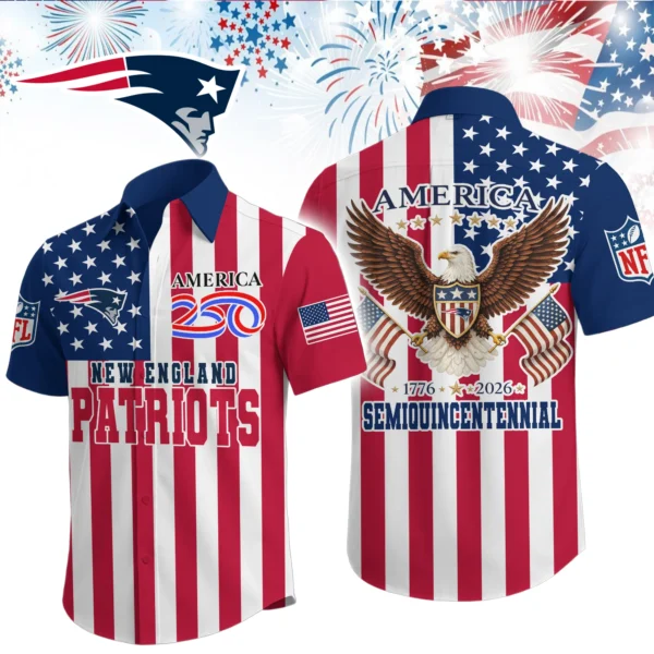 New England Patriots Hawaiian Shirt 2026 Premium Crinkle Textured x Liberty Eagle Patriotic Limited Edition