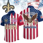 New Orleans Saints Hawaiian Shirt 2026 Premium Crinkle Textured x Liberty Eagle Patriotic Limited Edition