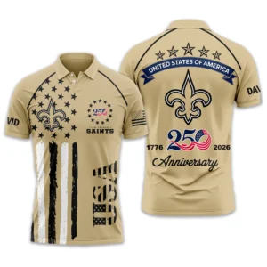 New Orleans Saints Polo Shirt x America’s 250th Anniversary 2026 Limited Customize Name