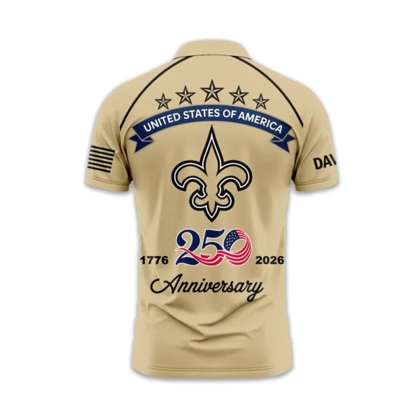 New Orleans Saints Polo Shirt x America’s 250th Anniversary 2026 Limited Customize Name