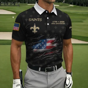 New Orleans Saints Polo Shirt America’s 250th Anniversary 2026 Limited Personalize Name