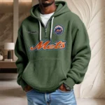 New York Mets Waffle Knit Hoodie Quarter Zip New 2026 Personalize Name