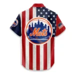 New York Mets Hawaiian Shirt 250 Years of Freedom Anniversary 1776-2026 USA Flag Premium Crinkle Textured