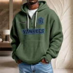 New York Yankees Waffle Knit Hoodie Quarter Zip New 2026 Personalize Name