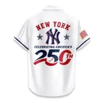 New York Yankees Hawaiian Shirt 2026 Limited Edition America’s 250th Anniversary USA Flag Premium Crinkle Textured
