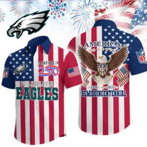 Philadelphia Eagles Hawaiian Shirt 2026 Premium Crinkle Textured x Liberty Eagle Patriotic Limited Edition