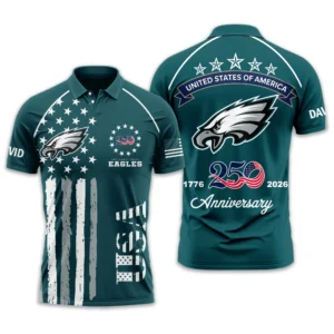 Philadelphia Eagles Polo Shirt x America’s 250th Anniversary 2026 Limited Customize Name