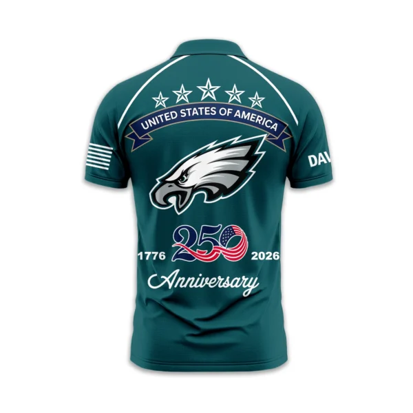 Philadelphia Eagles Polo Shirt x America’s 250th Anniversary 2026 Limited Customize Name