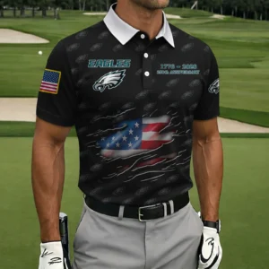 Philadelphia Eagles Polo Shirt America’s 250th Anniversary 2026 Limited Personalize Name