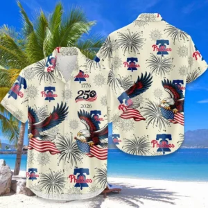 Philadelphia Phillies Hawaiian Shirt 2026 Limited Premium Crinkle Textured x 250th Birthday Freedom Anniversary