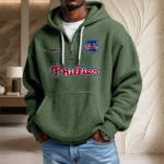 Philadelphia Phillies Waffle Knit Hoodie Quarter Zip New 2026 Personalize Name