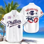 Philadelphia Phillies Hawaiian Shirt 2026 Limited Edition America’s 250th Anniversary USA Flag Premium Crinkle Textured
