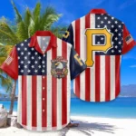 Pittsburgh Pirates Hawaiian Shirt 250 Years of Freedom Anniversary 1776-2026 USA Flag Premium Crinkle Textured