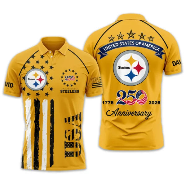 Pittsburgh Steelers Polo Shirt x America’s 250th Anniversary 2026 Limited Customize Name