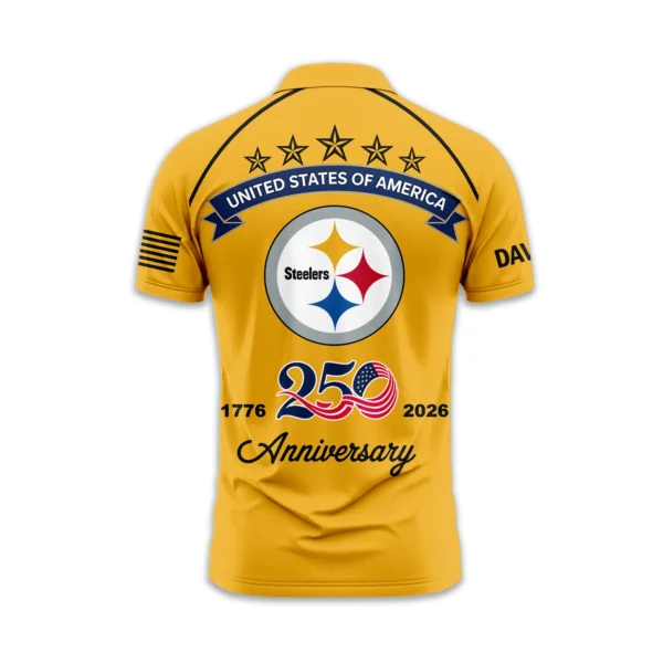 Pittsburgh Steelers Polo Shirt x America’s 250th Anniversary 2026 Limited Customize Name