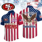 San Francisco 49ers Hawaiian Shirt 2026 Premium Crinkle Textured x Liberty Eagle Patriotic Limited Edition