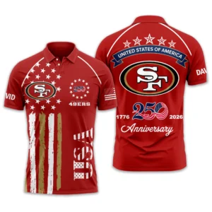 San Francisco 49ers Polo Shirt x America’s 250th Anniversary 2026 Limited Customize Name