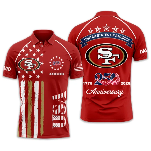 San Francisco 49ers Polo Shirt x America’s 250th Anniversary 2026 Limited Customize Name