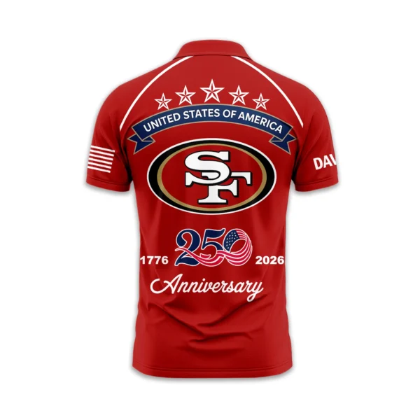 San Francisco 49ers Polo Shirt x America’s 250th Anniversary 2026 Limited Customize Name