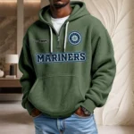 Seattle Mariners Waffle Knit Hoodie Quarter Zip New 2026 Personalize Name