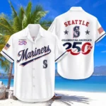Seattle Mariners Hawaiian Shirt 2026 Limited Edition America’s 250th Anniversary USA Flag Premium Crinkle Textured