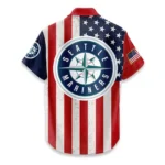 Seattle Mariners Hawaiian Shirt 250 Years of Freedom Anniversary 1776-2026 USA Flag Premium Crinkle Textured