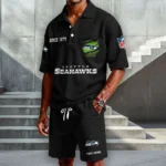 Seattle Seahawks Premium Waffle Knit Polo Shorts Set 2026 Limited
