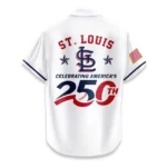 St. Louis Cardinals Hawaiian Shirt 2026 Limited Edition America’s 250th Anniversary USA Flag Premium Crinkle Textured