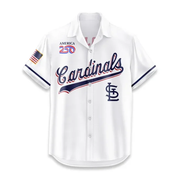 St. Louis Cardinals Hawaiian Shirt 2026 Limited Edition America’s 250th Anniversary USA Flag Premium Crinkle Textured