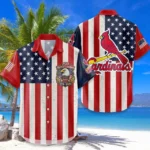 St. Louis Cardinals Hawaiian Shirt 250 Years of Freedom Anniversary 1776-2026 USA Flag Premium Crinkle Textured
