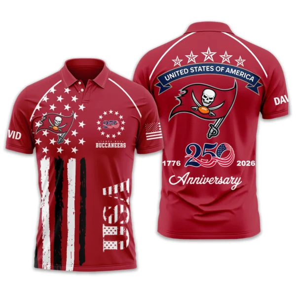 Tampa Bay Buccaneers Polo Shirt x America’s 250th Anniversary 2026 Limited Customize Name