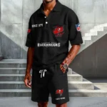 Tampa Bay Buccaneers Premium Waffle Knit Polo Shorts Set 2026 Limited