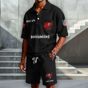 Tampa Bay Buccaneers Premium Waffle Knit Polo Shorts Set 2026 Limited