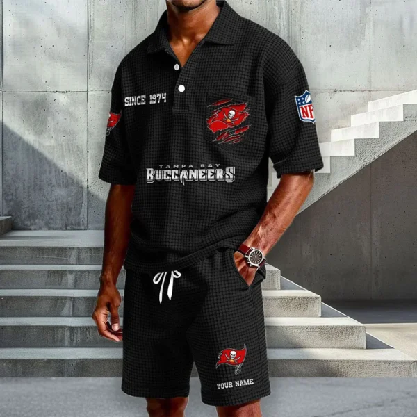 Tampa Bay Buccaneers Premium Waffle Knit Polo Shorts Set 2026 Limited