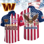 Washington Commanders Hawaiian Shirt 2026 Premium Crinkle Textured x Liberty Eagle Patriotic Limited Edition