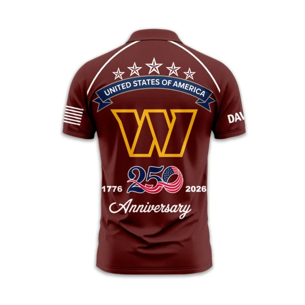 Washington Commanders Polo Shirt x America’s 250th Anniversary 2026 Limited Customize Name