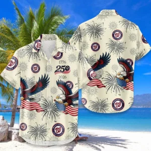 Washington Nationals Hawaiian Shirt 2026 Limited Premium Crinkle Textured x 250th Birthday Freedom Anniversary