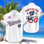 Washington Nationals Hawaiian Shirt 2026 Limited Edition America’s 250th Anniversary USA Flag Premium Crinkle Textured