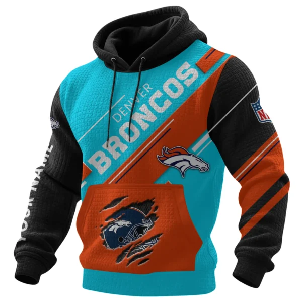 Denver Broncos Waffle Knit Pullover Hoodie 2026 Limited Edition Personalize Name