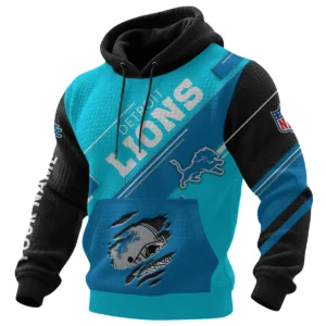 Detroit Lions Waffle Knit Pullover Hoodie 2026 Limited Edition Personalize Name