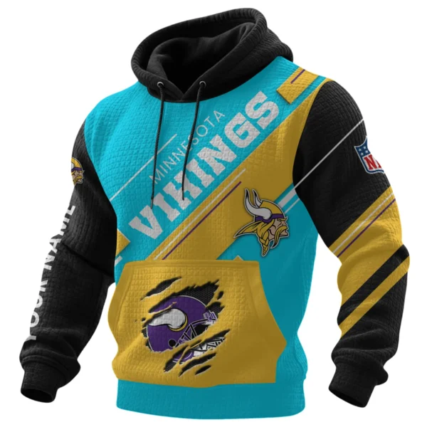 Minnesota Vikings Waffle Knit Pullover Hoodie 2026 Limited Edition Personalize Name
