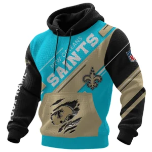 New Orleans Saints Waffle Knit Pullover Hoodie 2026 Limited Edition Personalize Name