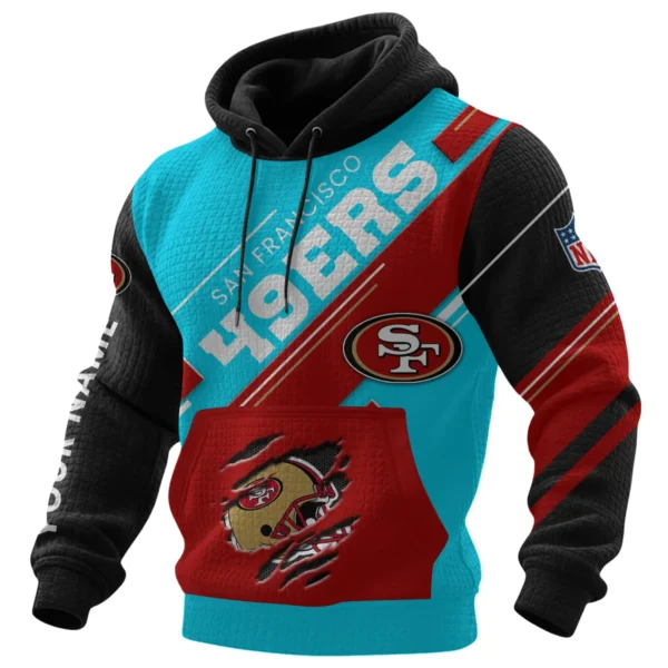 San Francisco 49ers Waffle Knit Pullover Hoodie 2026 Limited Edition Personalize Name